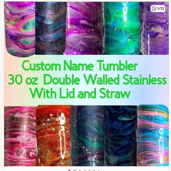 30 oz Glitter Epoxy Tumbler We Design Together. - Picture 1 of 15